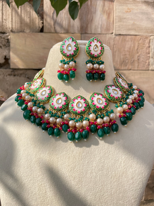 Multicolour Rashmi Kundan Jewellery Set