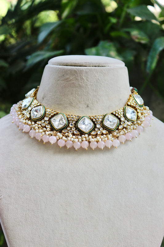 Pink Pary Kundan Jewellery Set