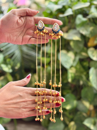 Blue Sama Kashmiri Earrings