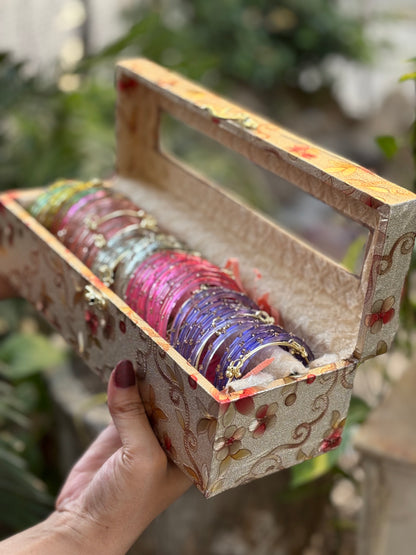 Personalised Kashmiri Bangles Box Gift Set | Custom Name Engraving | Premium Assorted