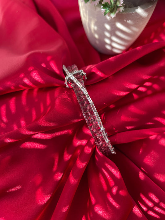 Pink Shula Zirconia Princess Setting Bracelet
