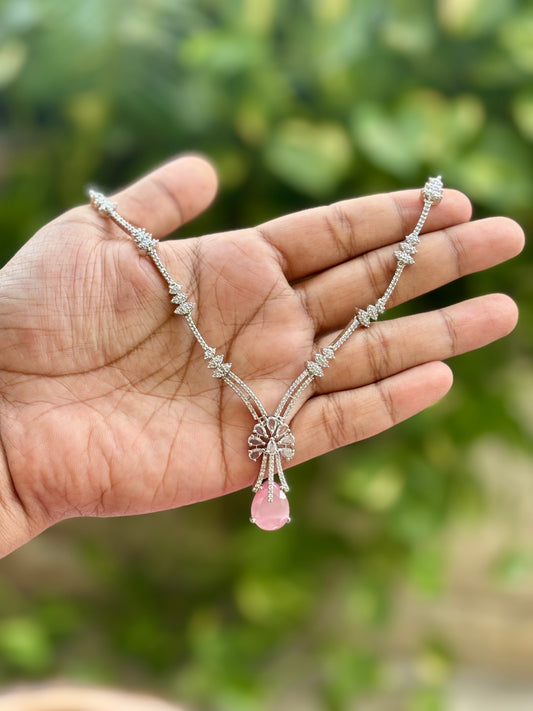 Pink Tara Zirconia Jewellery Set