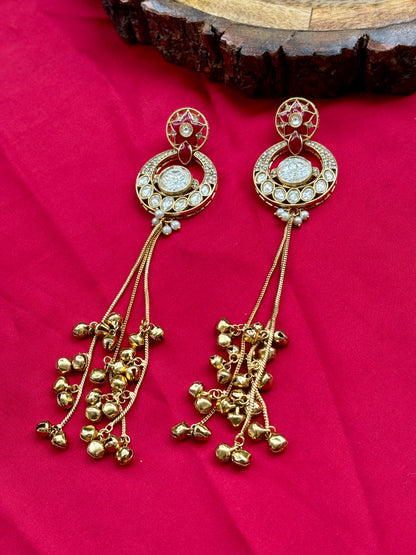 Red Noor Kashmiri Earrings