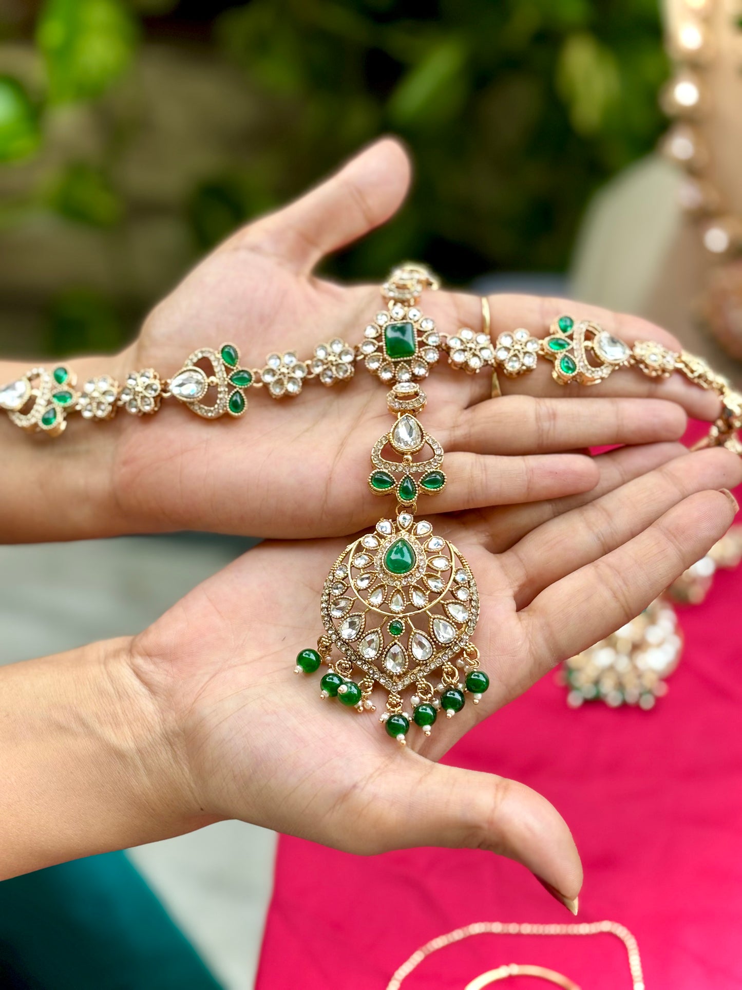 Green Saniya Kundan Bridal Jewellery Set