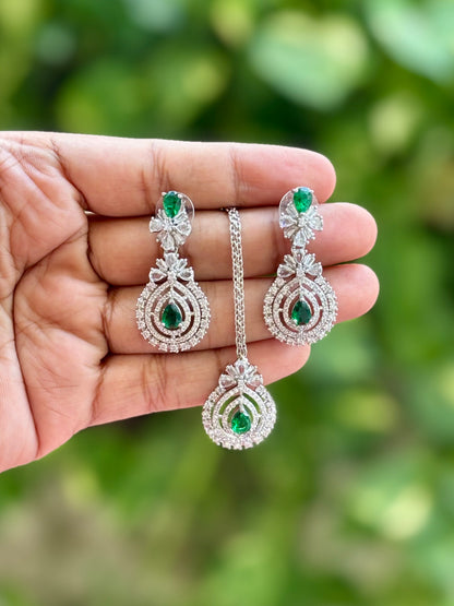 Emerald Meher Zirconia Jewellery Set