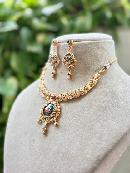 Multicolour Aksha Heritage Jewellery Set