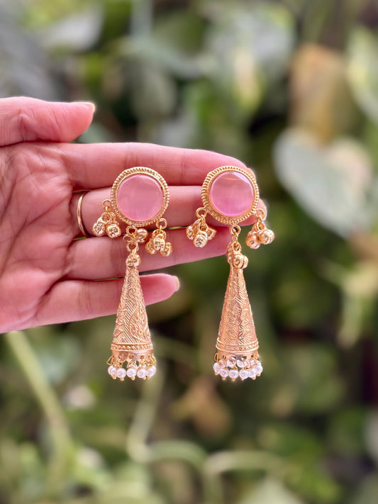 Pink Sanaya Kashmiri Earrings