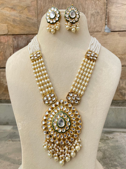 Ivory Alina Kundan Rani Haar Jewellery Set