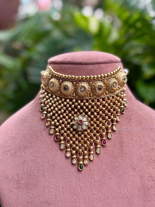 Antique Maharani Choker Jewellery Set