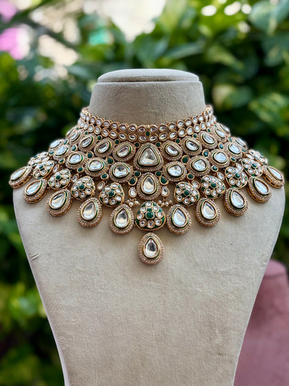 Green Nayobi Kundan Bridal Jewellery Set
