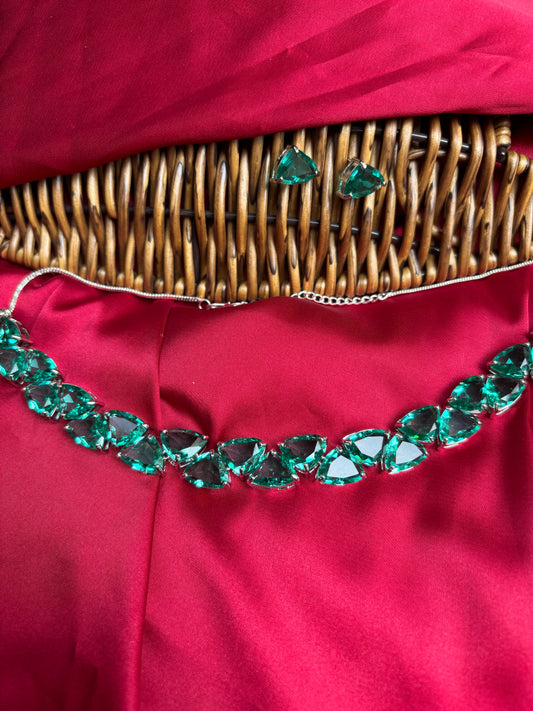 Mint Choker Zirconia Jewellery Set