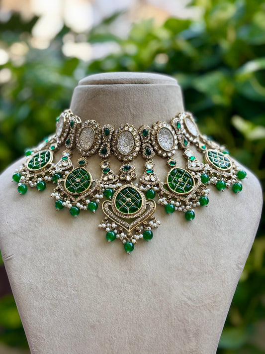 Green Naina Kundan Bridal Jewellery Set