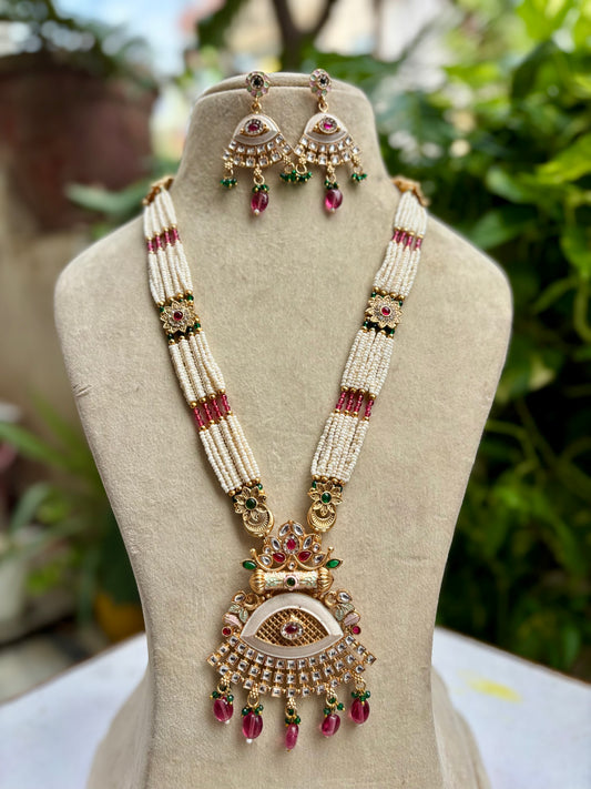 Multicolour Sian Kundan Jewellery Set