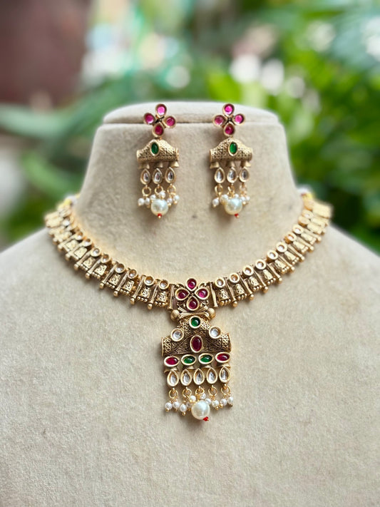 Multicolour Medha Kundan Jewellery Set