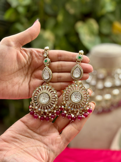 Multicolour Kashiwa Kundan Bridal Jewellery Set