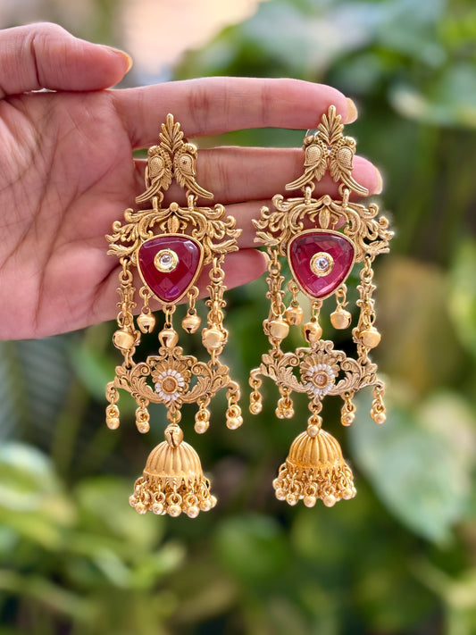 Pink Iqra Kashmiri Earrings