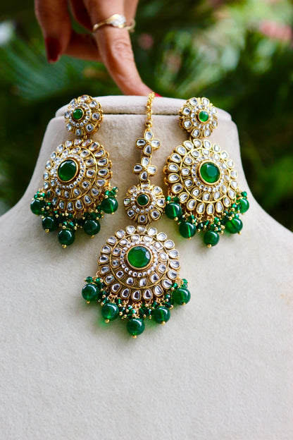 Green Shree Kundan Jewellery Set