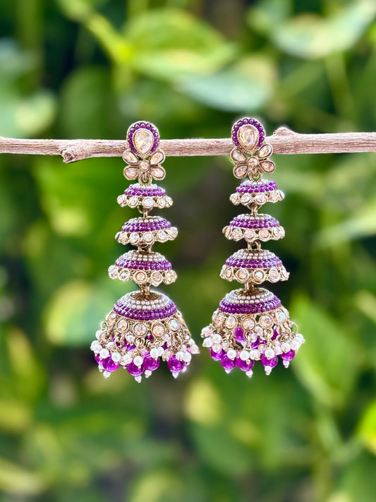 Purple Aadha Jhumkis
