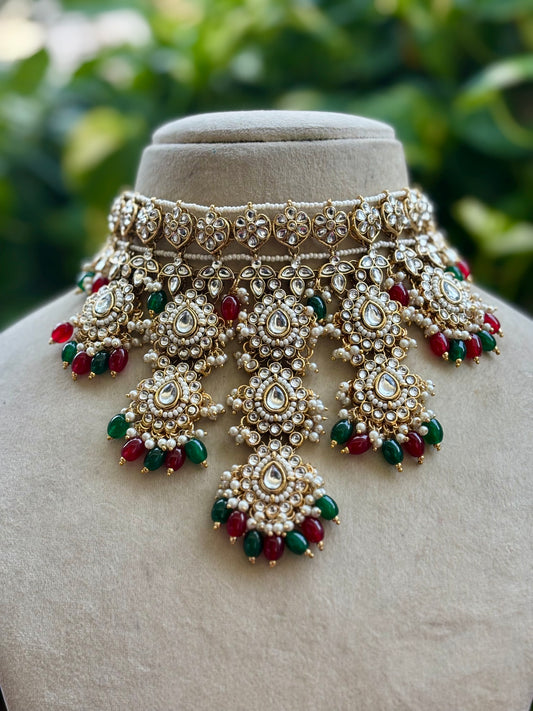 Multicolour Isha Kundan Bridal Jewellery Set