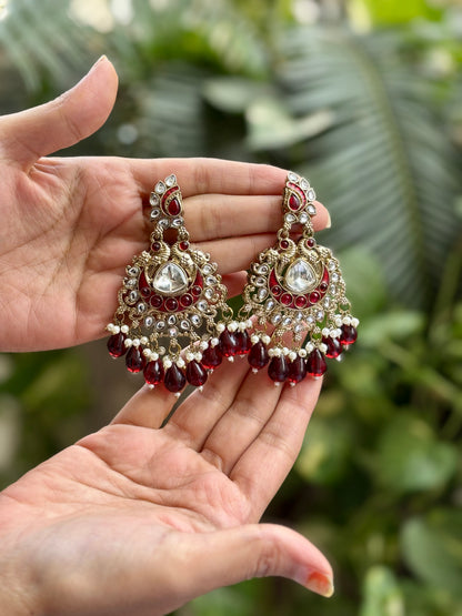Antique Maroon Preet Danglers