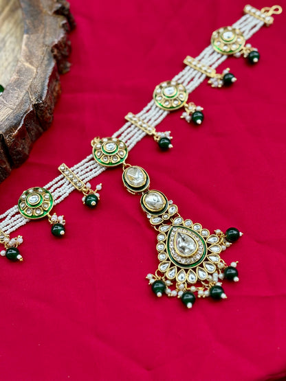 Green Clara Kundan Bridal Jewellery Set