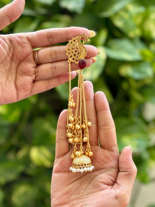 Maroon Nargis Kashmiri Earrings