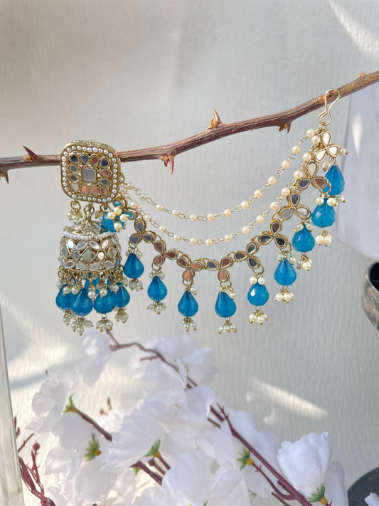 Blue Mohita Sahara Jhumkis