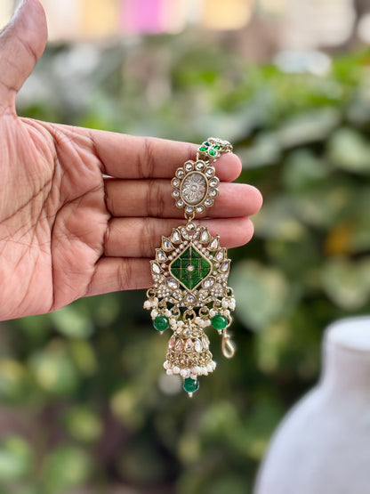 Green Asha Kundan Bridal Jewellery Set