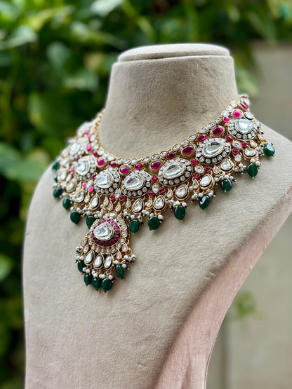 Multicolour Ravya Kundan Bridal Jewellery Set