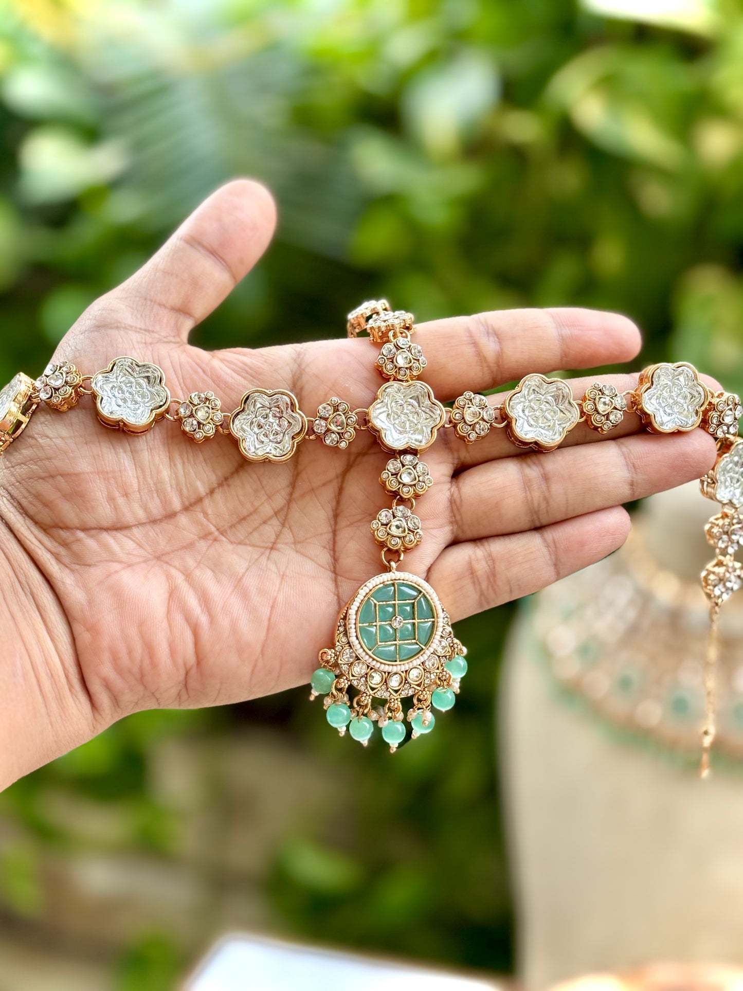 Mint Samiyara Kundan Bridal Jewellery Set