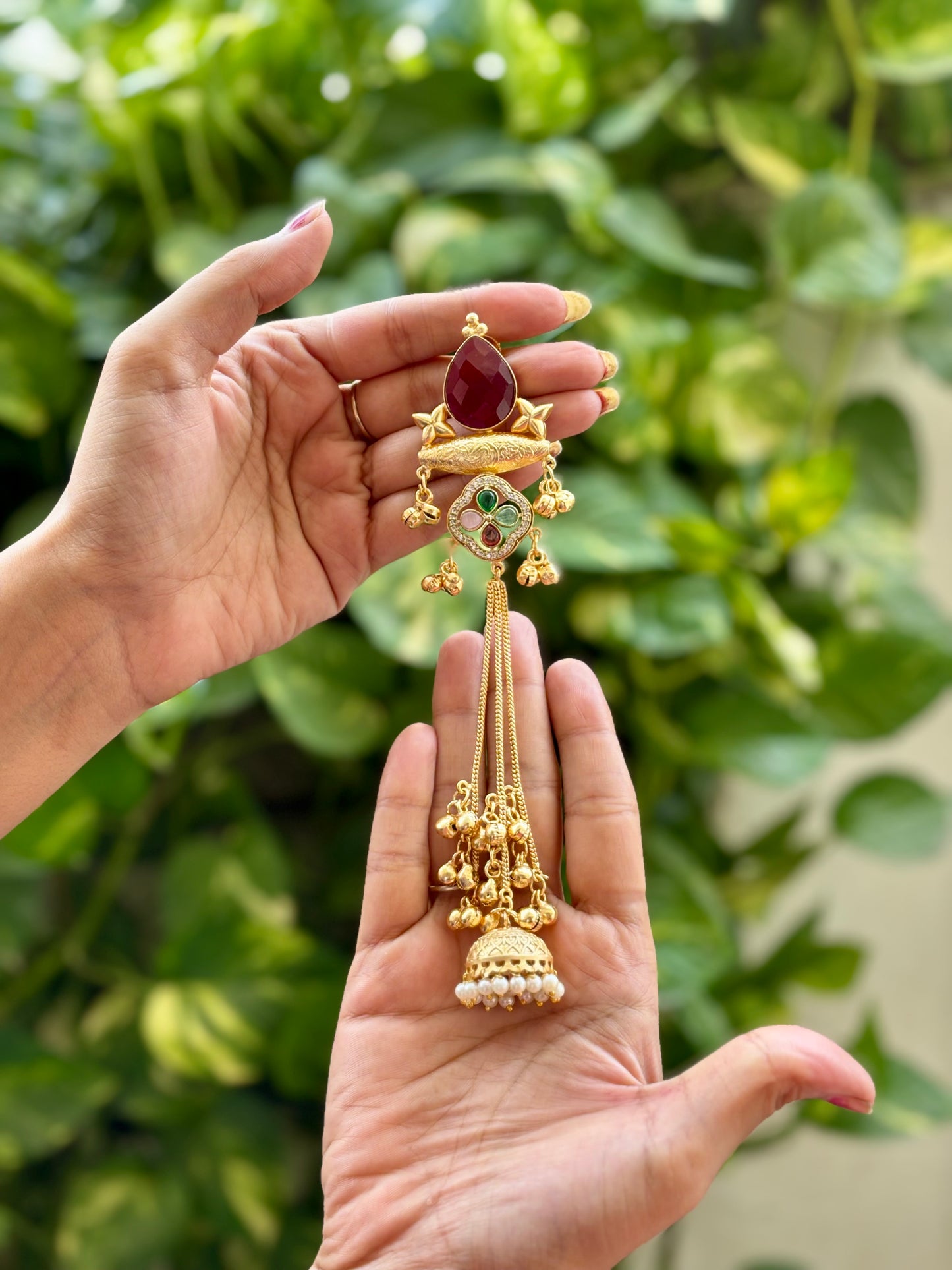 Maroon Yashmi Kashmiri Earrings