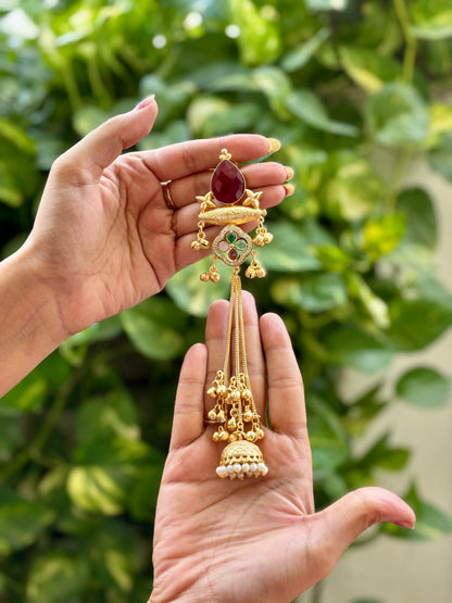 Maroon Yashmi Kashmiri Earrings