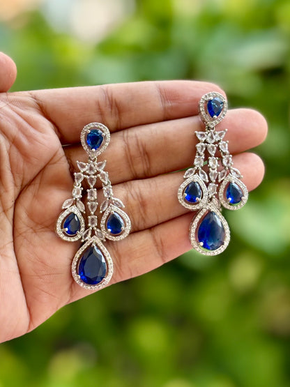 Blue Aarohi Zirconia Jewellery Set