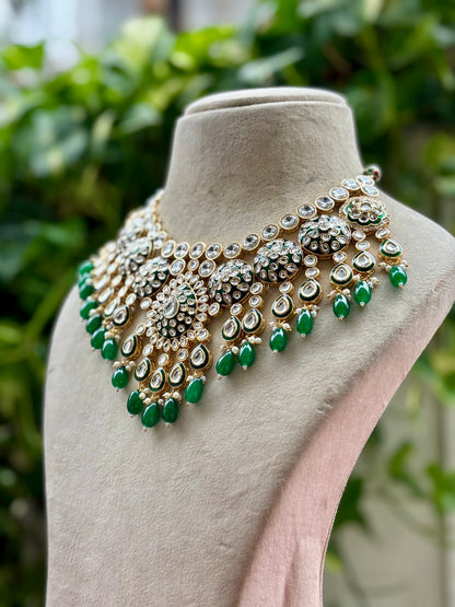 Green Samaya Kundan Bridal Jewellery Set