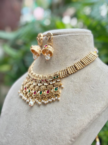 Multicolour Sia Kundan Jewellery Set
