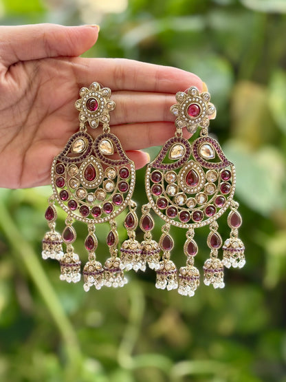 Antique Maroon Kiya Danglers