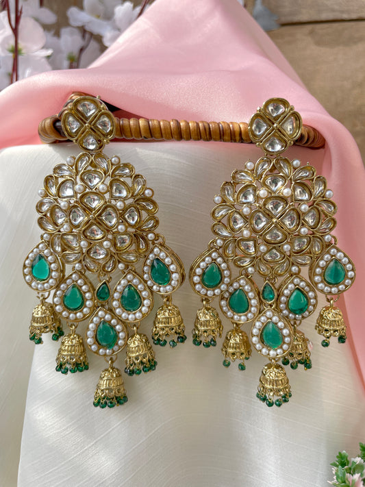 Emerald Rehana Kundan Danglers