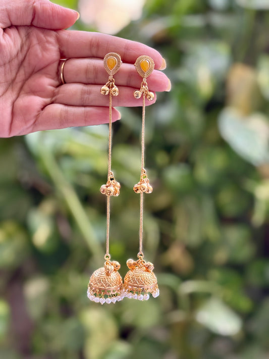 Yellow Reha Kashmiri Earrings