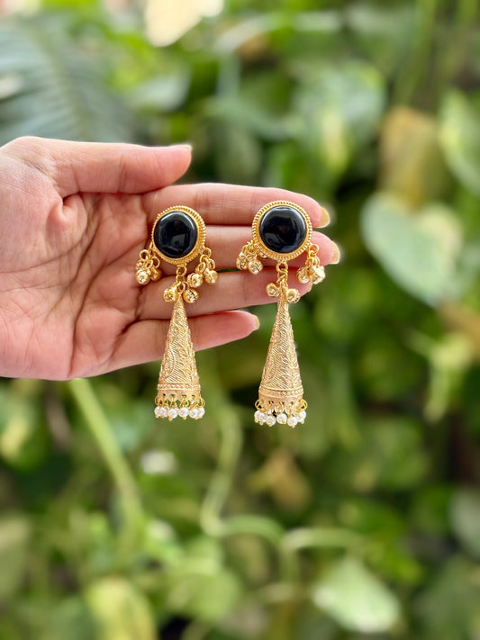 Black Sanaya Kashmiri Earrings