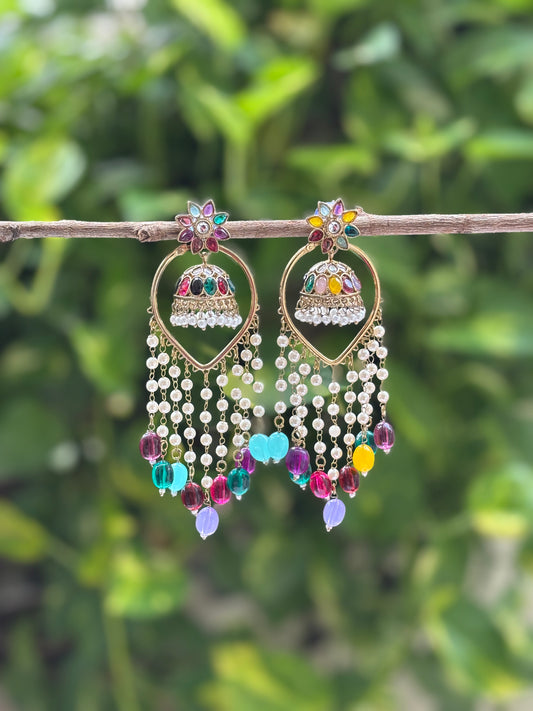 Multicolour 3 in 1 Earrings Set