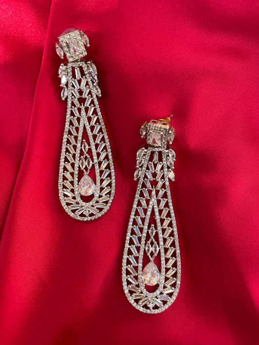 Silver Vara Zirconia Earrings