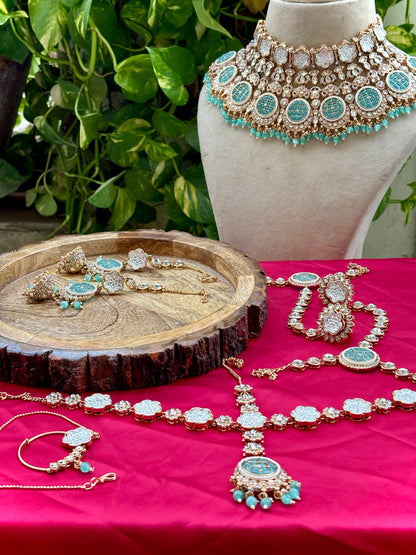 Mint Samiyara Kundan Bridal Jewellery Set