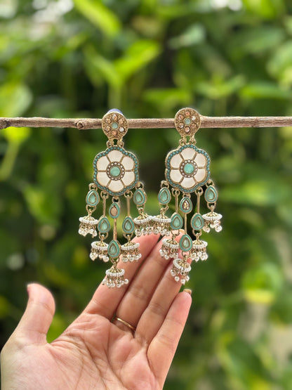 Turquoise Amara Kundan Danglers