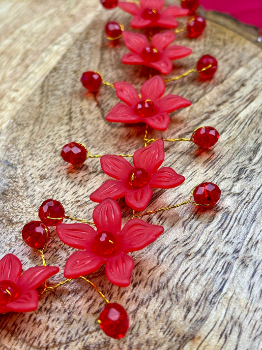Red Ramya Hair Tiara