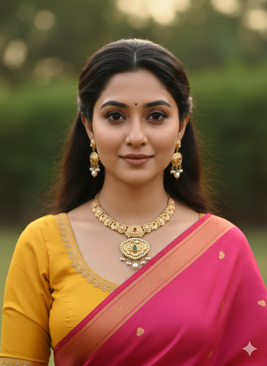 Multicolour Madha Kundan Jewellery Set