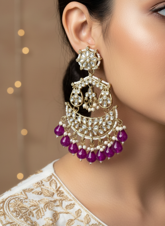 Purple Nitya Chandbalis