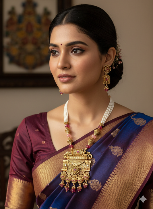Rani Chaya Rajwadi Jewellery Set