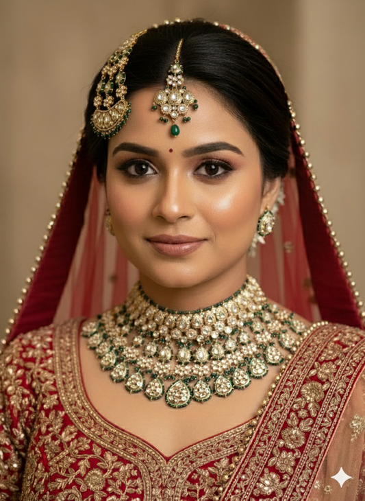 Green Navya Kundan Bridal Jewellery Set