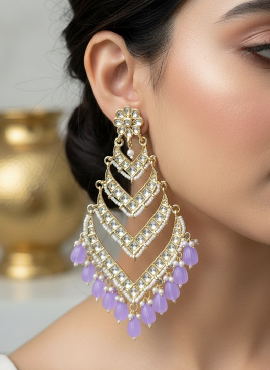 Lavender Palak Danglers
