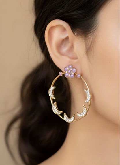 Lavender Geet Hoops Chandbalis